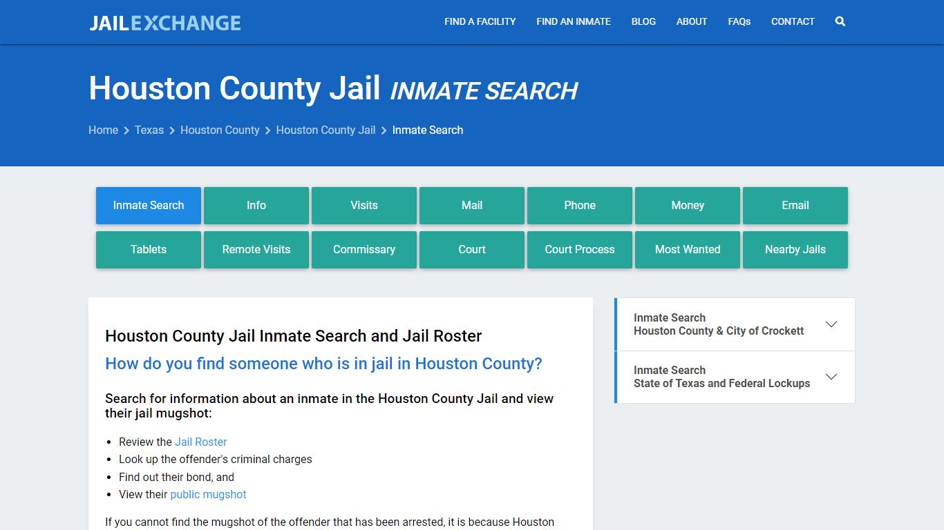 Inmate Search: Roster & Mugshots - Houston County Jail, TX